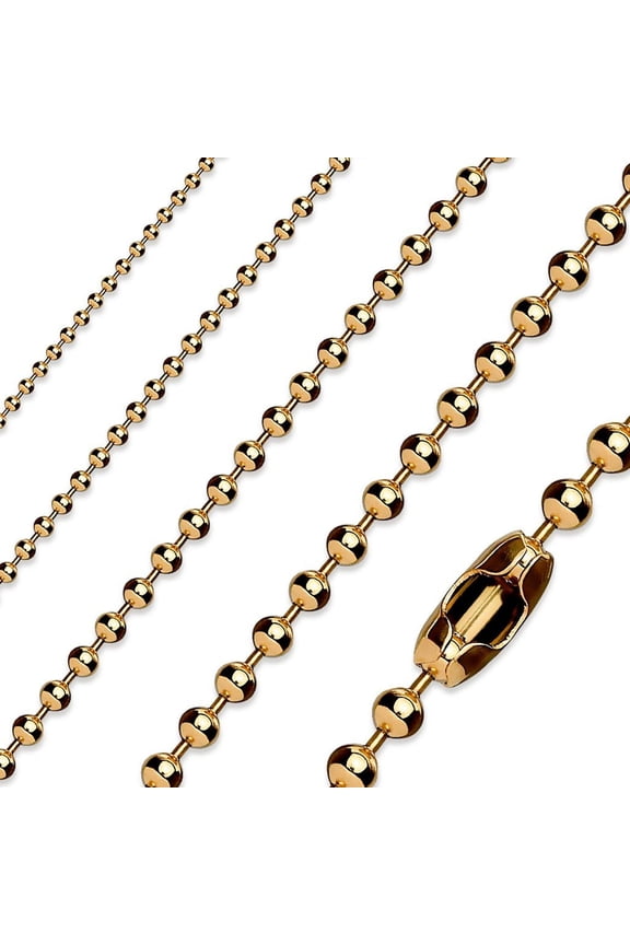 Rose Gold Ball Chain 316L Stainless Steel Necklace 4mm Wide 15-20 Long Inch Mens Womens Fantasy Forge Jewelry