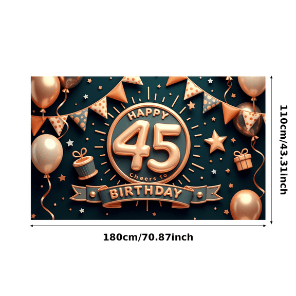 Rose Gold Balloon Happy Birthday Banner Decorative Cupcake Celebration Banner for Adult Birthday Party Holiday Indoor