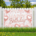 thumbnail image 1 of Rose Gold Balloons Birthday Banner Glitter Heart Decoration Birthday Party Backdrop for Indoor Celebration Kids Event, 1 of 8
