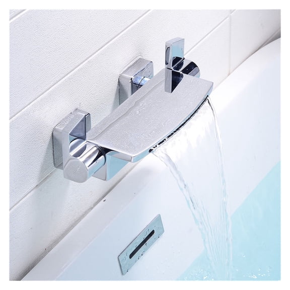 Rose Gold Bathtub Shower Faucet Set Brass Bathtub Faucet Hot & Cold Taps Mixer With Handheld Waterfall Bathtub Tap Black