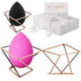 thumbnail image 1 of Rose Gold Beauty Blender Sponge Holder Makeup Brush Organizer Rack Vanity Storage Drying Stand, 1 of 3