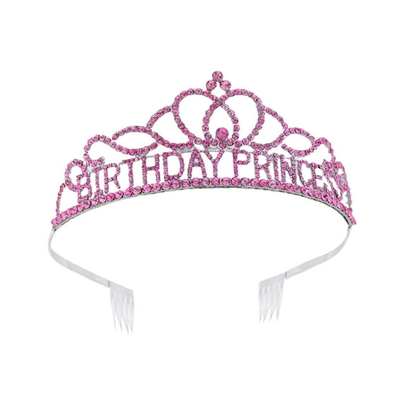 Rose Gold Birthday for Women, Happy Birthday Headband with Rhinestone Decor for Girls, Party Decorations and Gifts