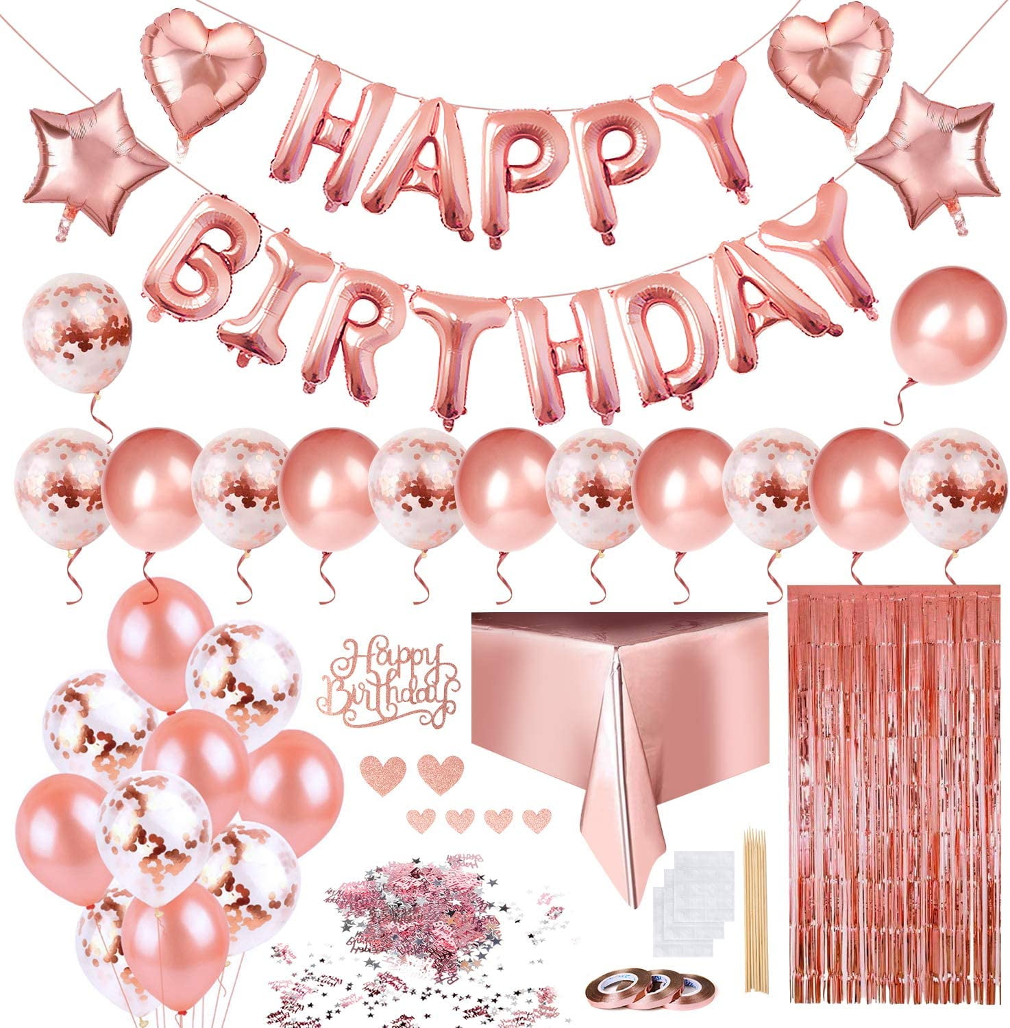 Kit Anniversaire Ballons Rose Gold 30 ans, Hollyparty.com