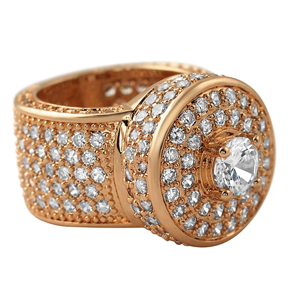 Rose Gold Bling Bling Cluster Ring - Walmart.com