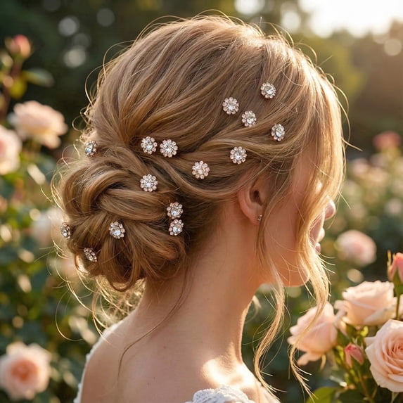 Miallo Rose Gold Bobby Pins 24pcs, Cute Hair Clips for Thick Hair, Trendy Metallic Hair Accessories Gift for Girls & Women