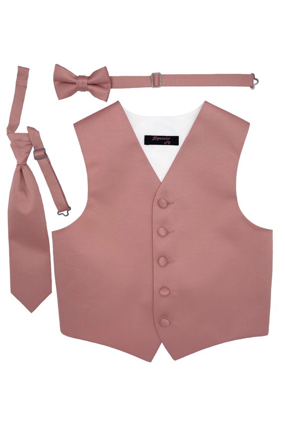 Rose Gold Boys Satin Vest Spencer J - boys 7-8