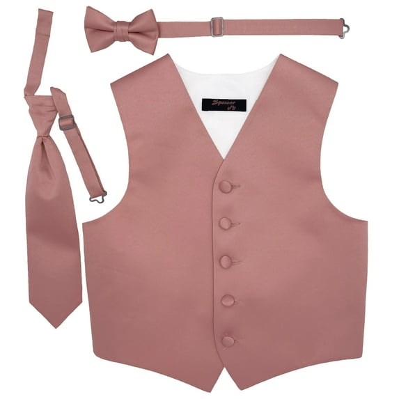 Rose Gold Boys Satin Vest Spencer J - boys 7-8