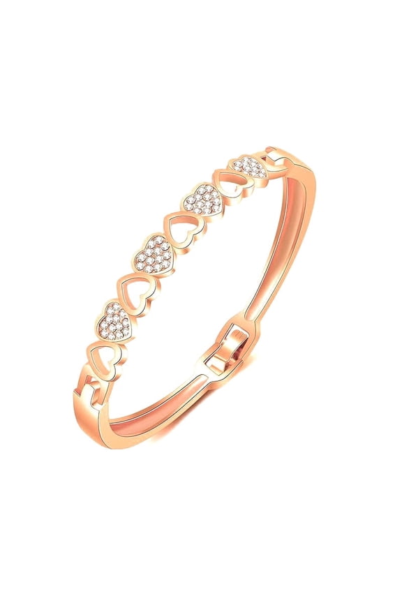 Rose Gold Bracelets for Women - Friendship Bracelet Jewelry, Wedding Party Christmas Valentine's Day Birthday Gifts for Her Girlfriend Sister Daughter