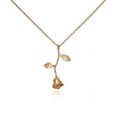 thumbnail image 1 of Rose Gold Brass Rose Flower Necklace Pendant Jewelry Valentine's Day Gift Set for Her, 1 of 11