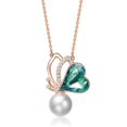 thumbnail image 1 of Rose Gold Butterfly Necklace (Green), 1 of 4
