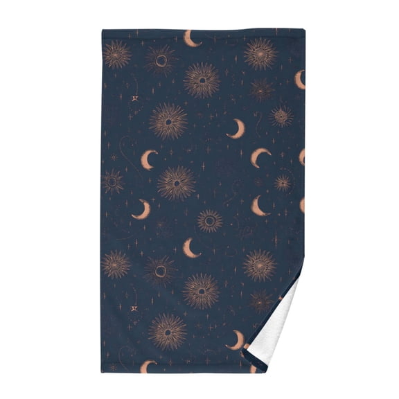 Rose Gold Celestial Hand Towel Cotton 16x28 in Soft Absorbent Quick Dry Bath Face Towel