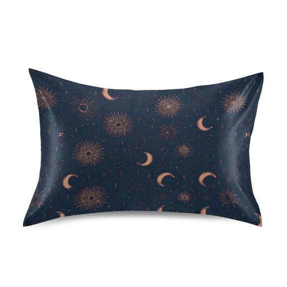Rose Gold Celestial Pillowcase Standard Size Luxury Silky Soft Wrinkle Resistant Envelope Closure 20x26in