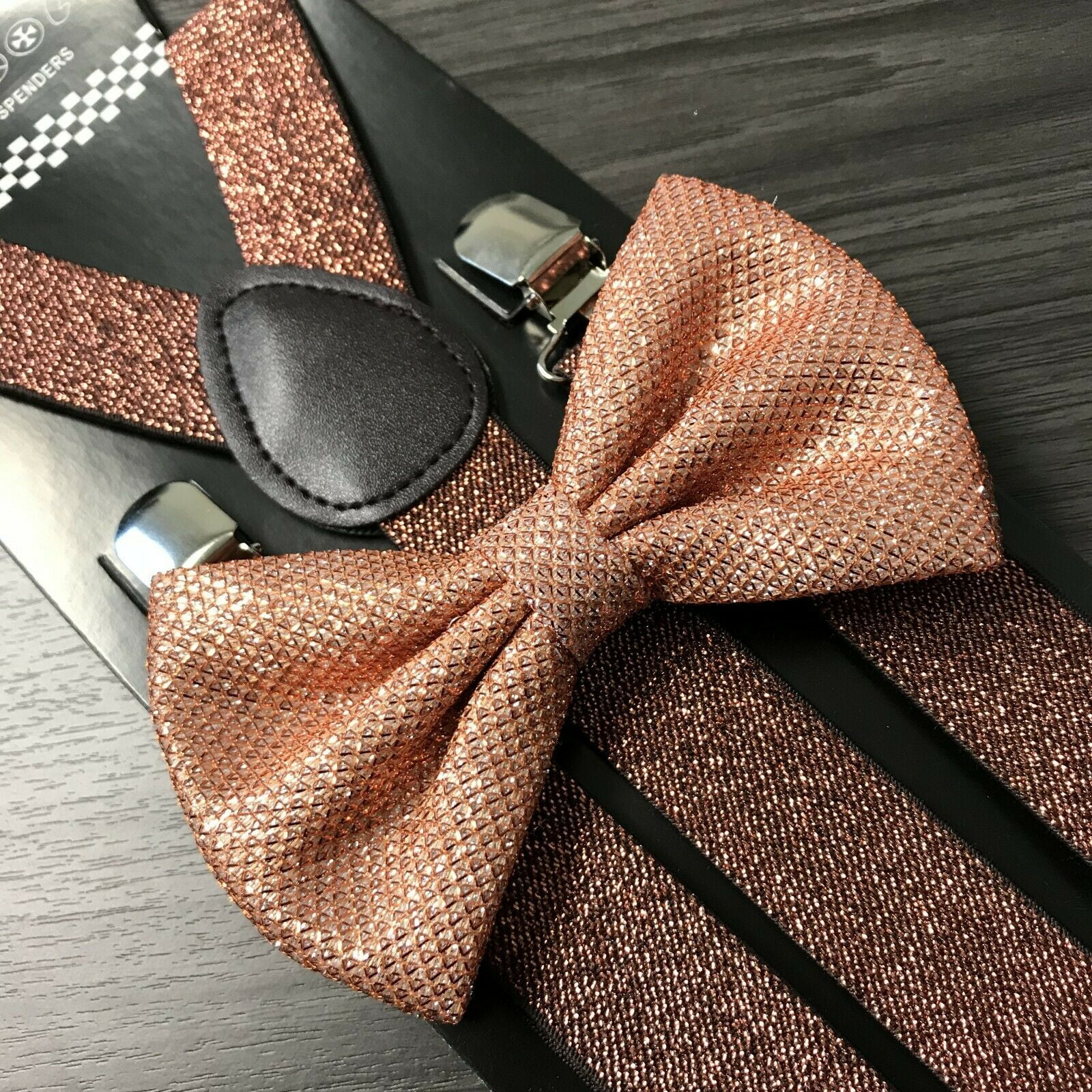 Rose gold mens clearance bow tie