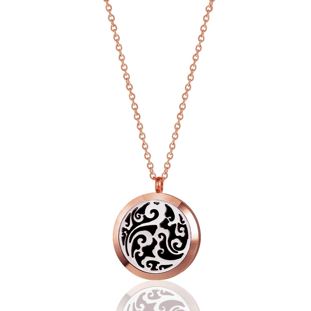 Rose Gold Clouds Aromatherapy Necklace Jewelry Essential Oil