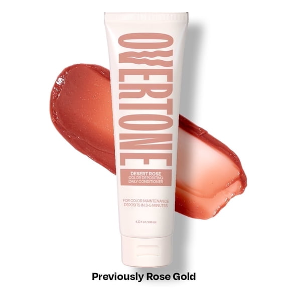 oVertone Daily Color Depositing Conditioner 4.5oz Temporary Hair Dye Conditioner with Shea Butter & Coconut Oil, Moisturizing Vegan & Cruelty-Free For All Hair Types & Color-Treated Hair, Desert Rose