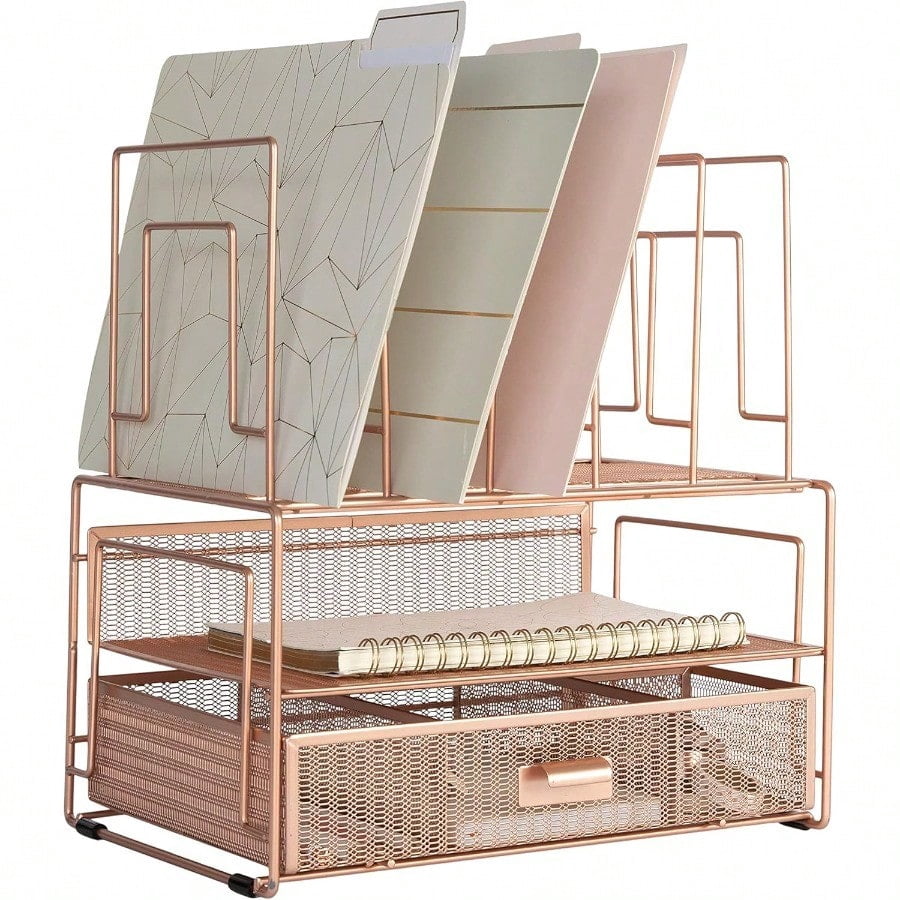 1 Pack Metal Hanging Rose Gold File Organizer Basket Box Storage Box Office And School Supplies Organizer P 143146026 Cat 4160