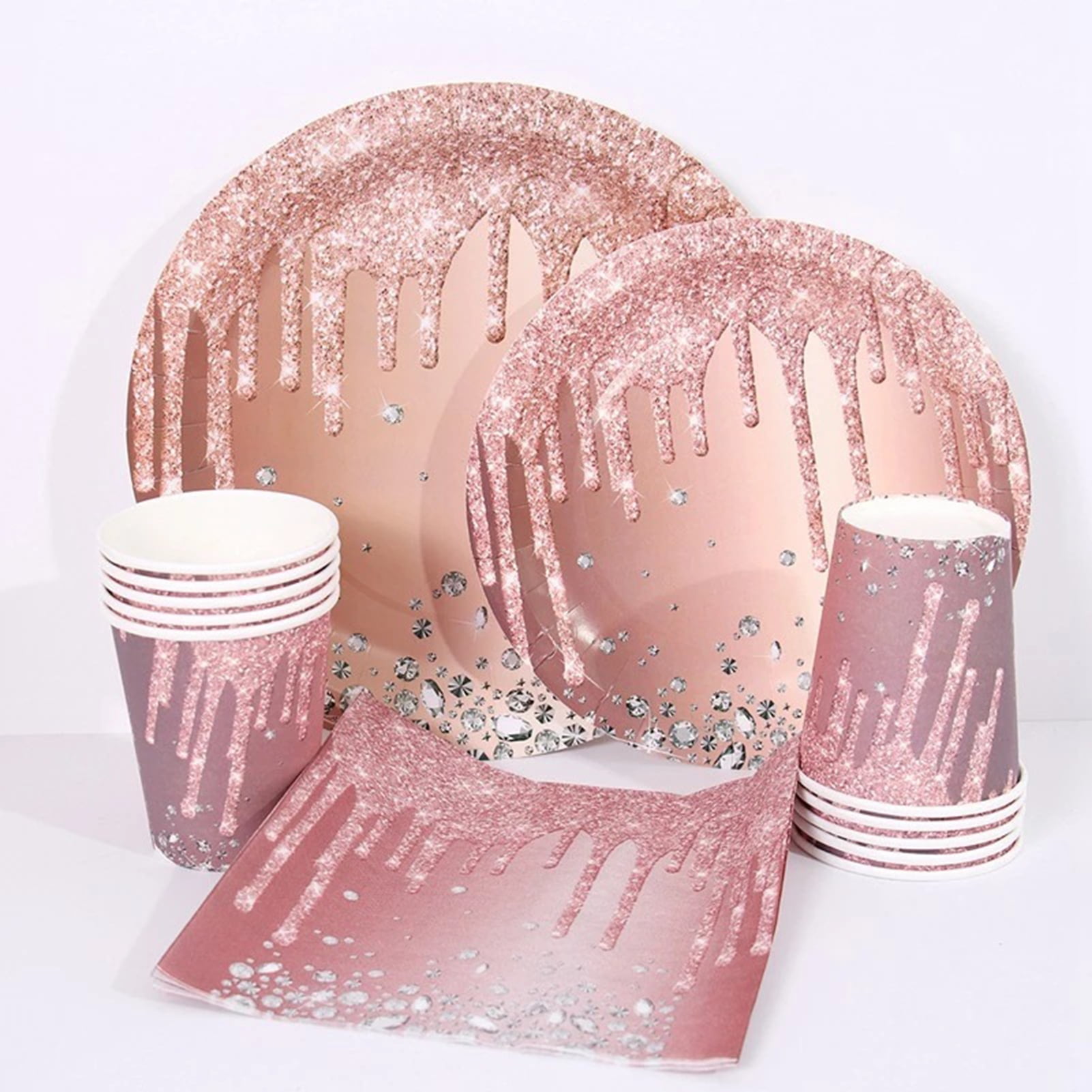 Rose Gold Dinnerware Set Party Supplies Rose Gold Paper Plates
