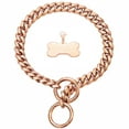 thumbnail image 1 of Rose Gold Dog Collar Slip On Stainless Steel Cuban Chain Metal For Small Puppy Dogs, 1 of 7