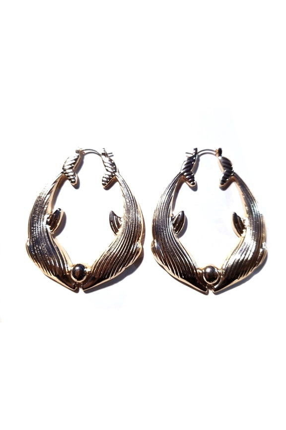 Rose Gold Dolphin Hoop Earrings Dolphin Kissing Large
