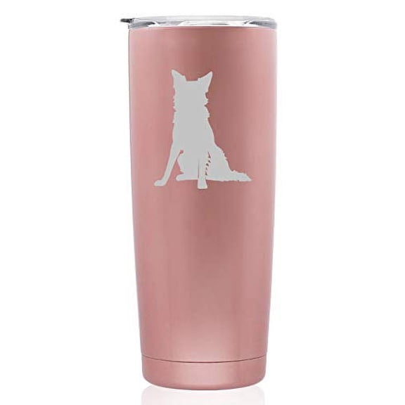 Rose Gold Double Wall Vacuum Insulated Stainless Steel Tumbler Travel Mug Border Collie