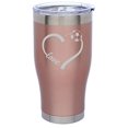 thumbnail image 1 of Rose Gold Double Wall Vacuum Insulated Stainless Steel Tumbler Travel Mug Love Heart Soccer (24 oz), 1 of 1