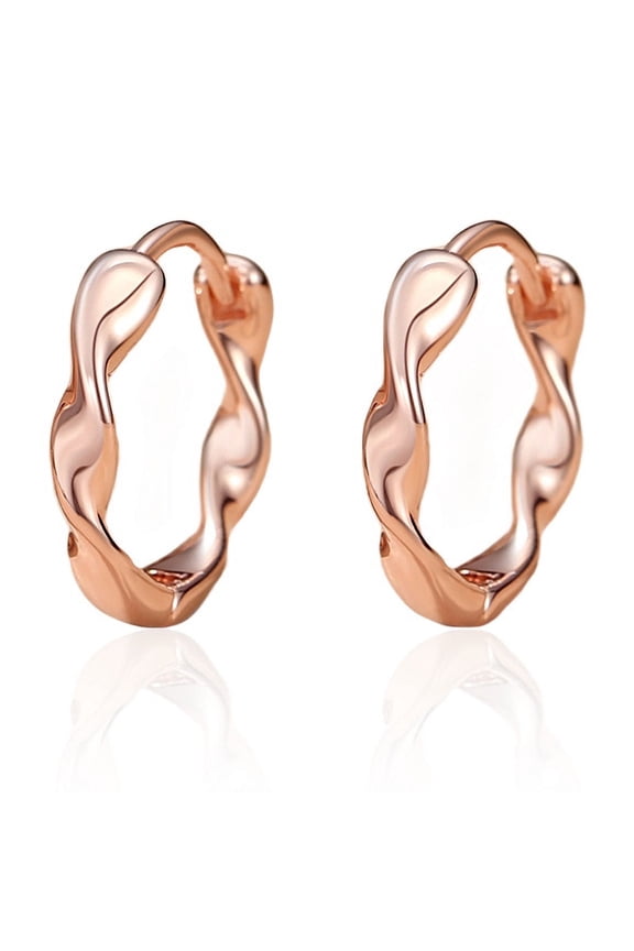 Rose Gold Earrings Small Hoop Earrings For Women 18k Rose Gold Plated 925 Sterling Silver Mini Huggie Earring 12mm