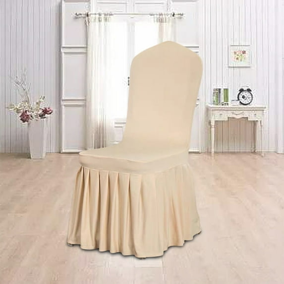 Rose Gold Elastic Dining Chair Cover | Jacquard Velvet Stretch Half Round Chair Slipcover | Universal Fit for Home & Office | 37.4x15.75x15.75in | Machine Washable Protective Furniture Cover