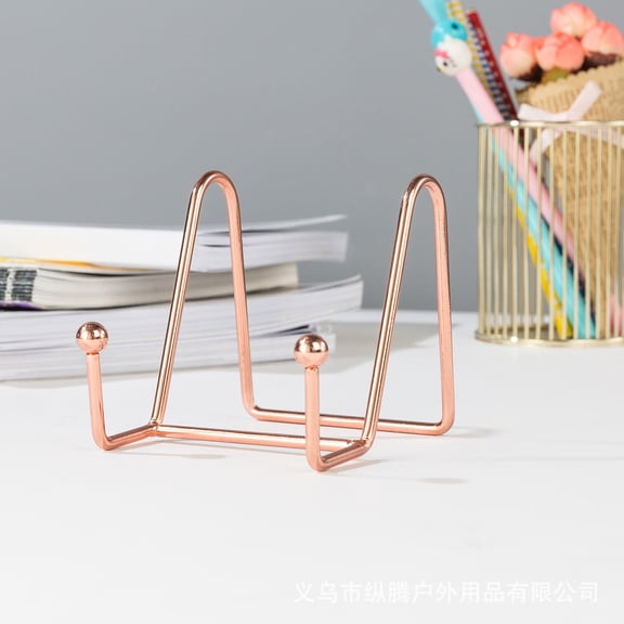 Rose Gold Electroplated Display Stand, Lightweight Plate Photo Holder, Multi Purpose Book Art Display Rack, Smooth Surface Commemorative Plaque Support, Trophy Award Display Stand,Z1#C
