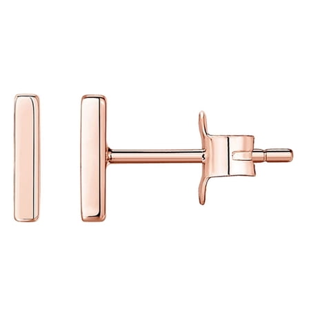 Rose Gold Fashion Bar Tiny Stud Earrings for Women 925 Sterling Silver Cartilage Tragus Sleeper Small Studs