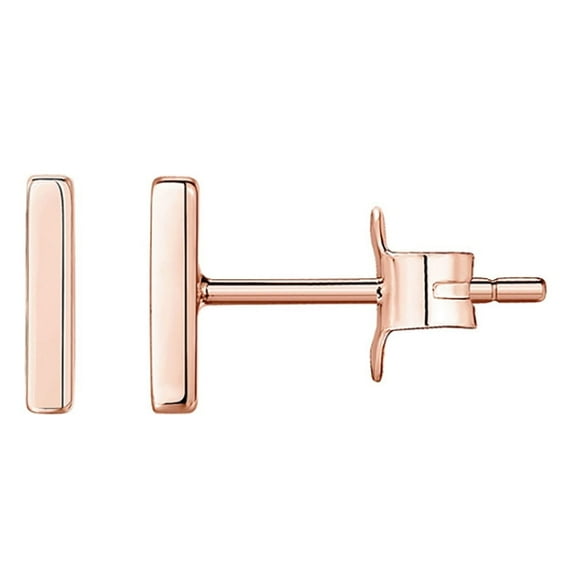 Rose Gold Fashion Bar Tiny Stud Earrings for Women 925 Sterling Silver Cartilage Tragus Sleeper Small Studs