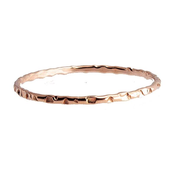 14K Rose Gold Filled Grooved Stackable Ring Size 7 Handmade