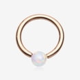 thumbnail image 1 of Rose Gold Fire Opal Basic Bendable Twist Hoop Ring, 1 of 4