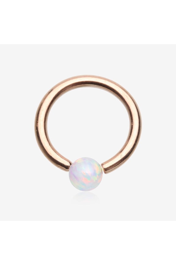 Rose Gold Fire Opal Basic Bendable Twist Hoop Ring