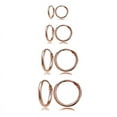 thumbnail image 1 of Rose Gold Flash Sterling Silver 10mm, 12mm, 14mm& 16mm Small Endless Hoop Earrings, Set of 4, 1 of 2
