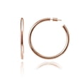 thumbnail image 1 of Rose Gold Flashed Sterling Silver Polished Open Round Post C-Hoop Earrings, 50mm C87, 1 of 2