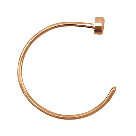 Rose Gold Flat Disc Nose Hoop 316L Surgical Steel Rings (Various Sizes)