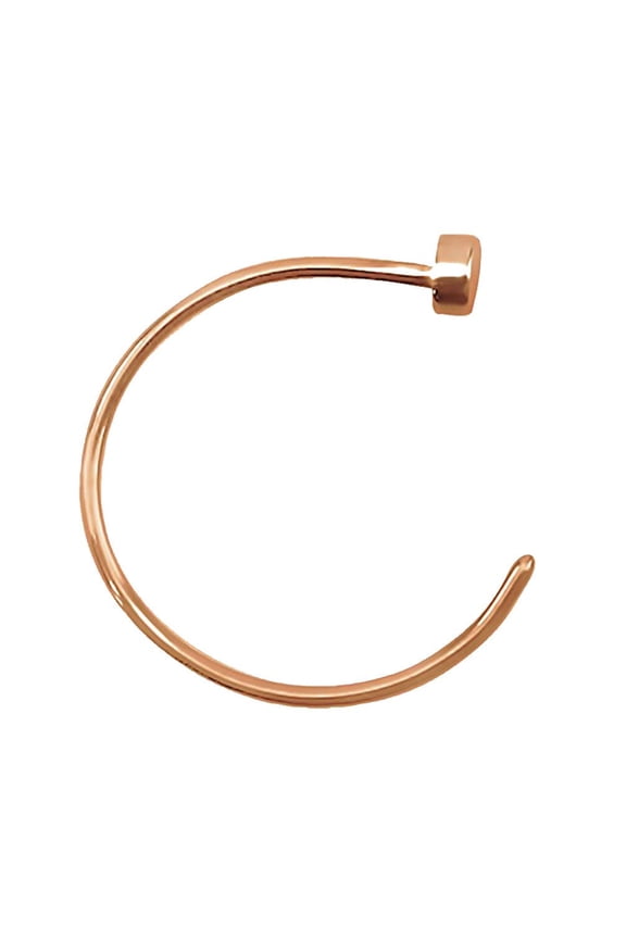 Rose Gold Flat Disc Nose Hoop 316L Surgical Steel Rings (Various Sizes)