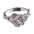 thumbnail image 1 of Rose Gold Floral Alloy Ring for Women Electroplated Elegant Flower Jewelry Gift for Her Party Glam Look Finish, 1 of 5