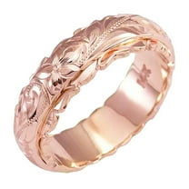 Rose Gold Flower Rings For Women Dainty Minimalist Wedding Band Geometry Rings Personality Ring Ladies Stackable Rings Birthday Gift Rose Gold Size 10