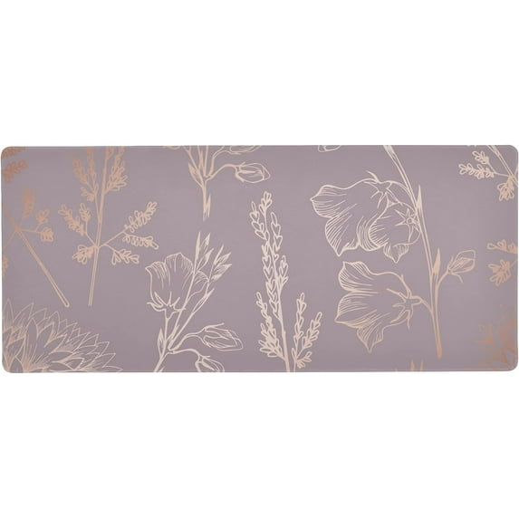 Rose Gold Flowers Pink Floral Large Gaming Mouse Pad Big Mousepad Mice Keyboard Mat with Non-Slip Rubber Base for Computer Laptop Home & Office, 31.5 X 11.8 inch