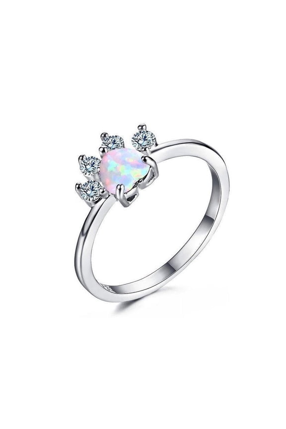 Rose Gold Footprint Ring Hand Ornament Jewelry Elegant Delicate Design Fashion Accessory Gift for Women