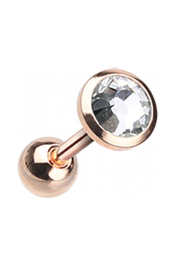 Rose Gold Gem Sparkle WildKlass Cartilage Tragus Earring 316L Surgical Steel