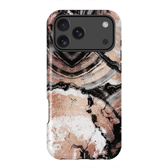 Rose Gold Geode Marble Elegant Glam Texture Case with iPhone 17 16 15 14 13 12 11 Pro Max