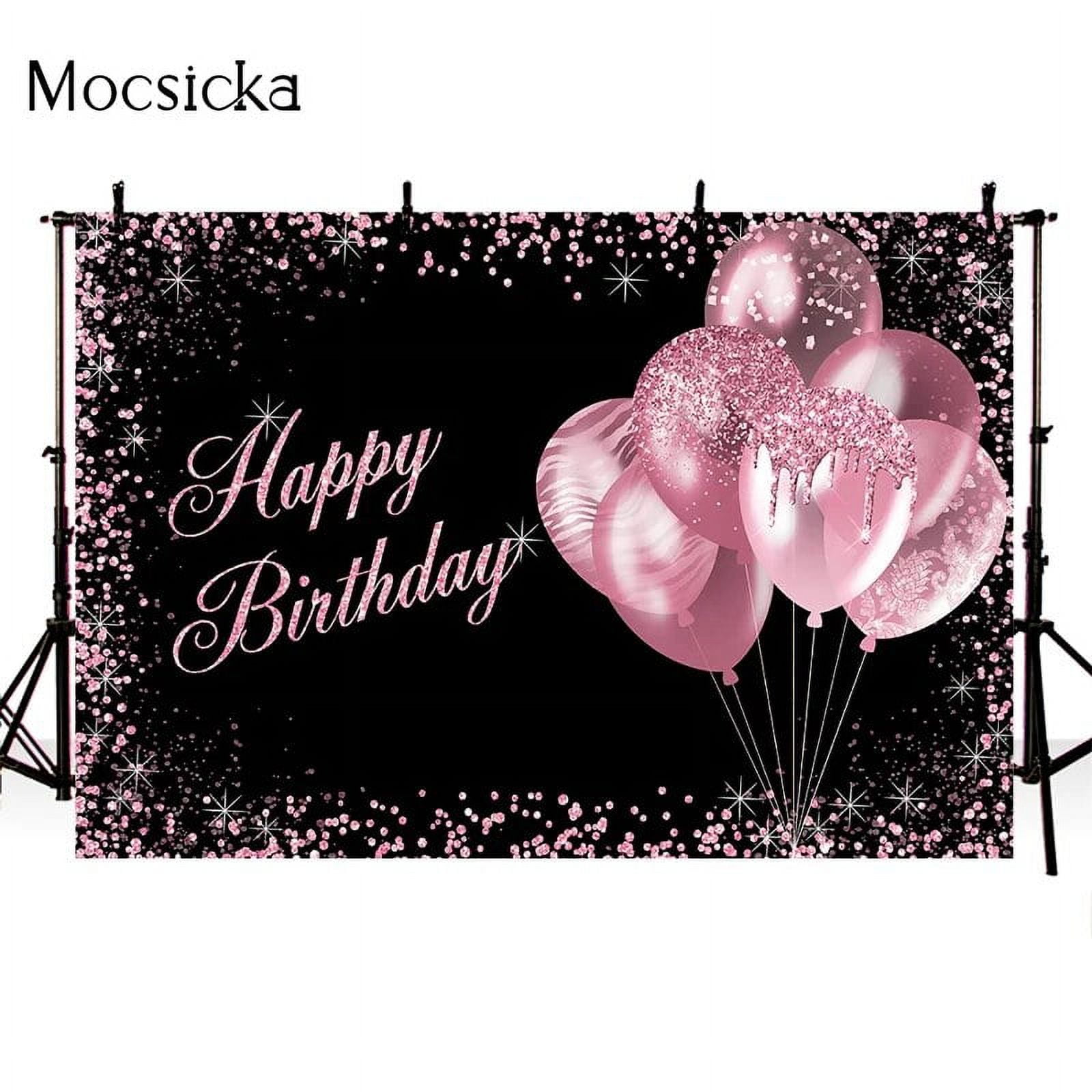 Leyy 6.5x6.5ft Black And Rose Gold Brthday Round Backdrop Cover Polyester Luxury Brthday