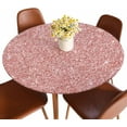 thumbnail image 1 of Rose Gold Glitter Round Tablecloth Pink Shiny Christmas Holidays Seasonal Valentine''s Day Fitted Table Cover Washable Tablecloths for Kitchen Dining Party 40-44 inch, 1 of 4