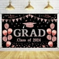 thumbnail image 1 of Rose Gold Graduation Party Decorations 2024, Class of 2024 Graduation Congrats Grad Banner Backdrop for Girls, College Graduation Party Supplies, Black and Pink Graduation Banners and Signs, 1 of 4