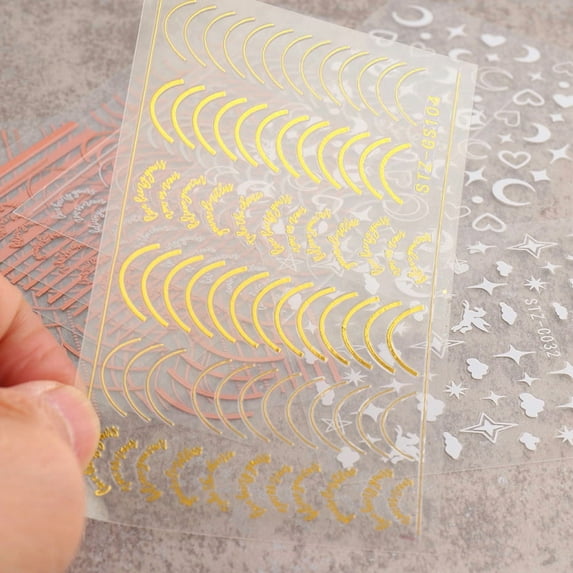 Rose Gold Half Moon Totem 3d Nail Sticker