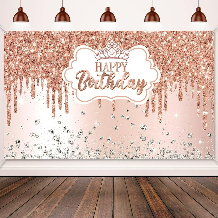 Birthday Diamond Banner Rose Gold Birthday Diamond Banner Rose Gold