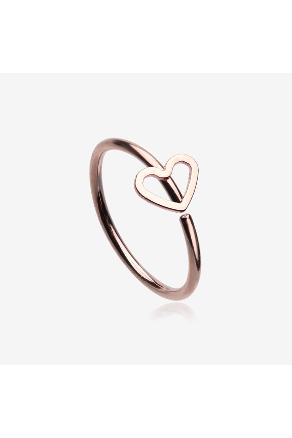 Rose Gold Heart Loop Bendable Hoop Ring