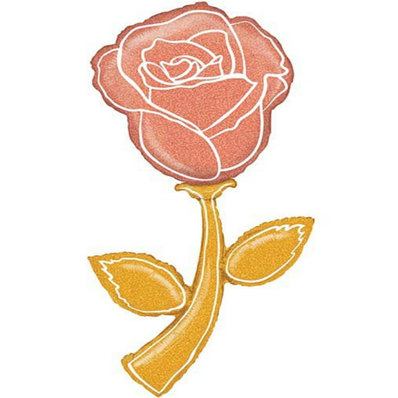 Rose Gold Holographic Rose Flower Balloon 60"